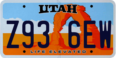 UT license plate Z936EW