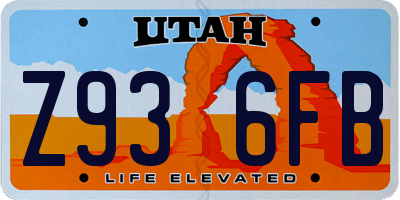 UT license plate Z936FB