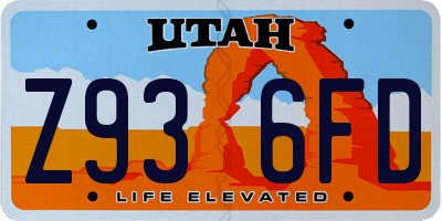 UT license plate Z936FD