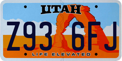 UT license plate Z936FJ