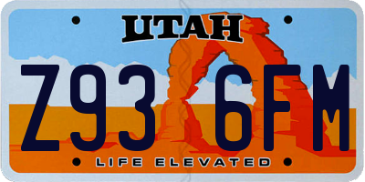 UT license plate Z936FM
