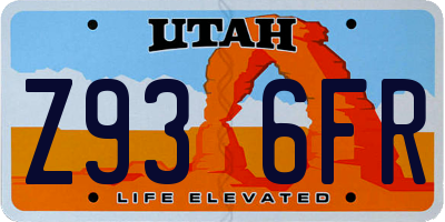 UT license plate Z936FR