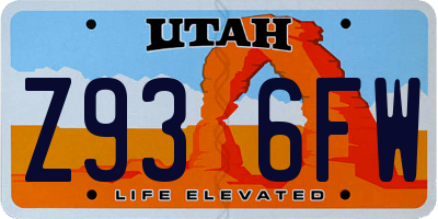 UT license plate Z936FW