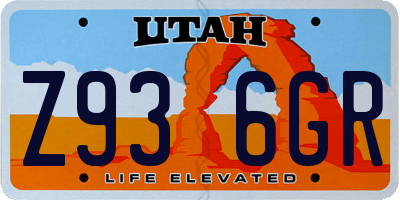 UT license plate Z936GR