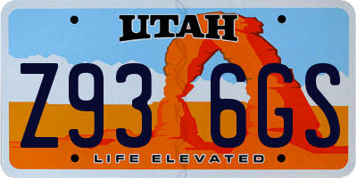 UT license plate Z936GS