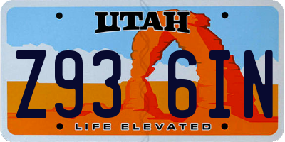 UT license plate Z936IN