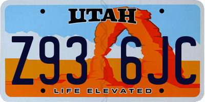 UT license plate Z936JC