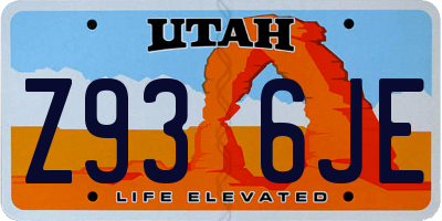 UT license plate Z936JE