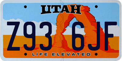 UT license plate Z936JF
