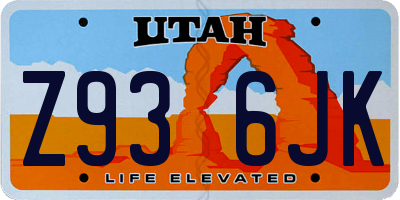 UT license plate Z936JK