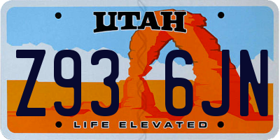 UT license plate Z936JN