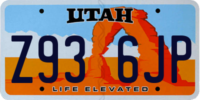 UT license plate Z936JP