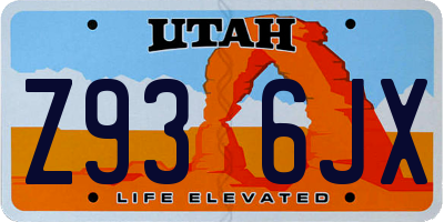 UT license plate Z936JX