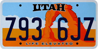 UT license plate Z936JZ