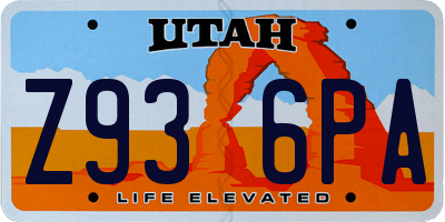 UT license plate Z936PA