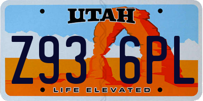 UT license plate Z936PL