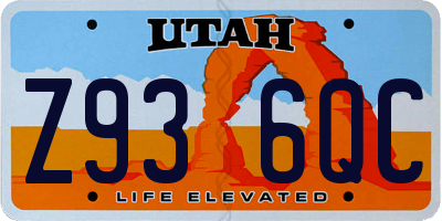 UT license plate Z936QC
