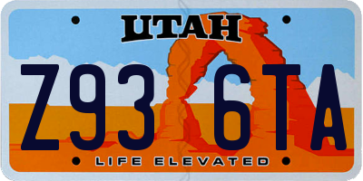 UT license plate Z936TA