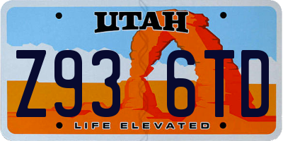 UT license plate Z936TD