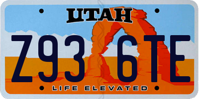 UT license plate Z936TE