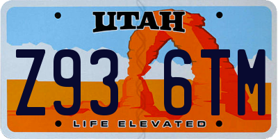 UT license plate Z936TM