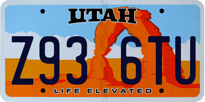 UT license plate Z936TU