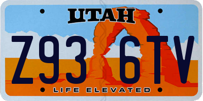 UT license plate Z936TV