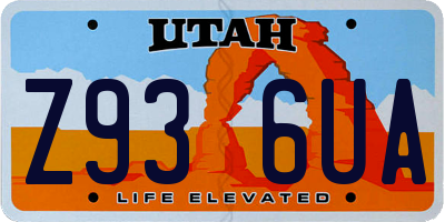 UT license plate Z936UA