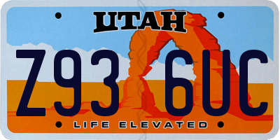 UT license plate Z936UC