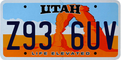 UT license plate Z936UV