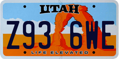 UT license plate Z936WE