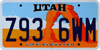 UT license plate Z936WM