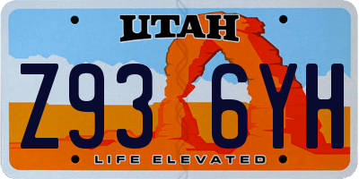 UT license plate Z936YH