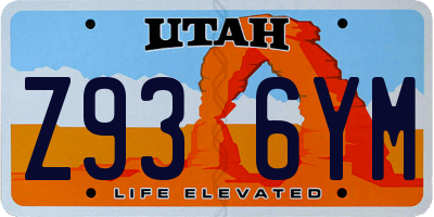UT license plate Z936YM