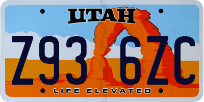UT license plate Z936ZC