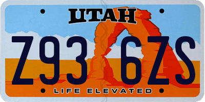 UT license plate Z936ZS