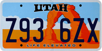 UT license plate Z936ZX