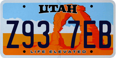 UT license plate Z937EB