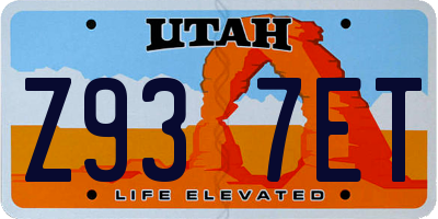 UT license plate Z937ET