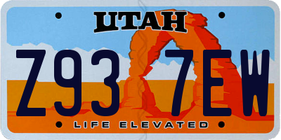 UT license plate Z937EW