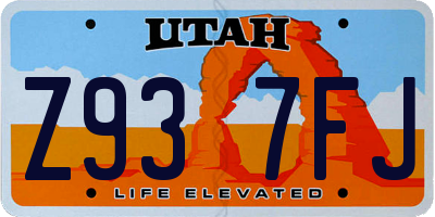 UT license plate Z937FJ