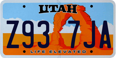 UT license plate Z937JA