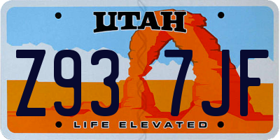 UT license plate Z937JF
