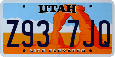 UT license plate Z937JQ