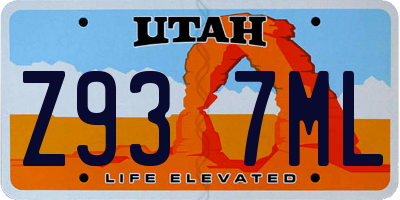 UT license plate Z937ML