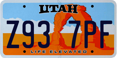 UT license plate Z937PF