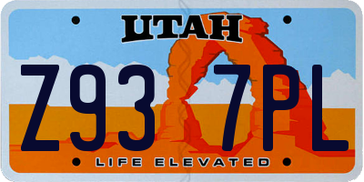 UT license plate Z937PL