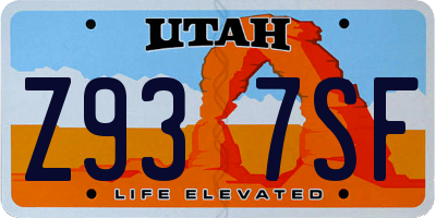 UT license plate Z937SF