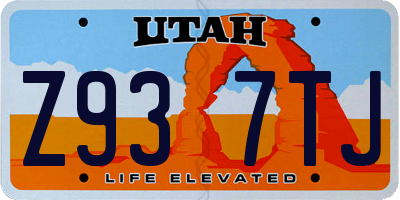 UT license plate Z937TJ