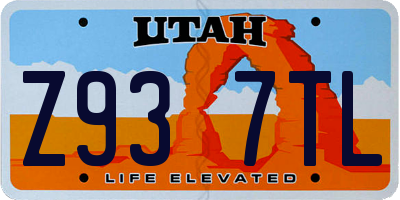 UT license plate Z937TL